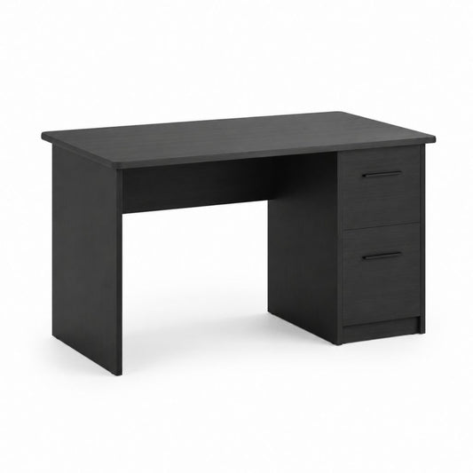 Scrivania da ufficio nera in pannello truciolare con 2 cassetti 120 x 60 x 75 cm